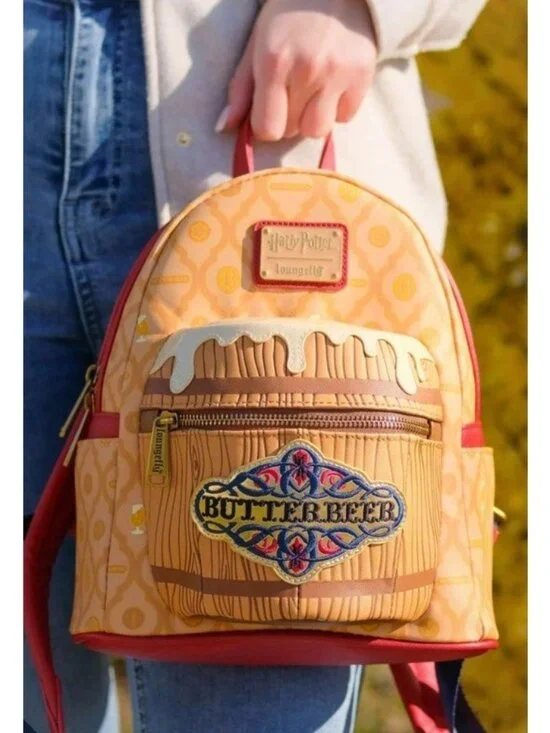 Loungefly Harry Potter Butterbeer Beer Barrel Mini Backpack NWT 3D Wizarding - Picture 2 of 9